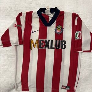 Kids Red and White Striped Soccer Jersey